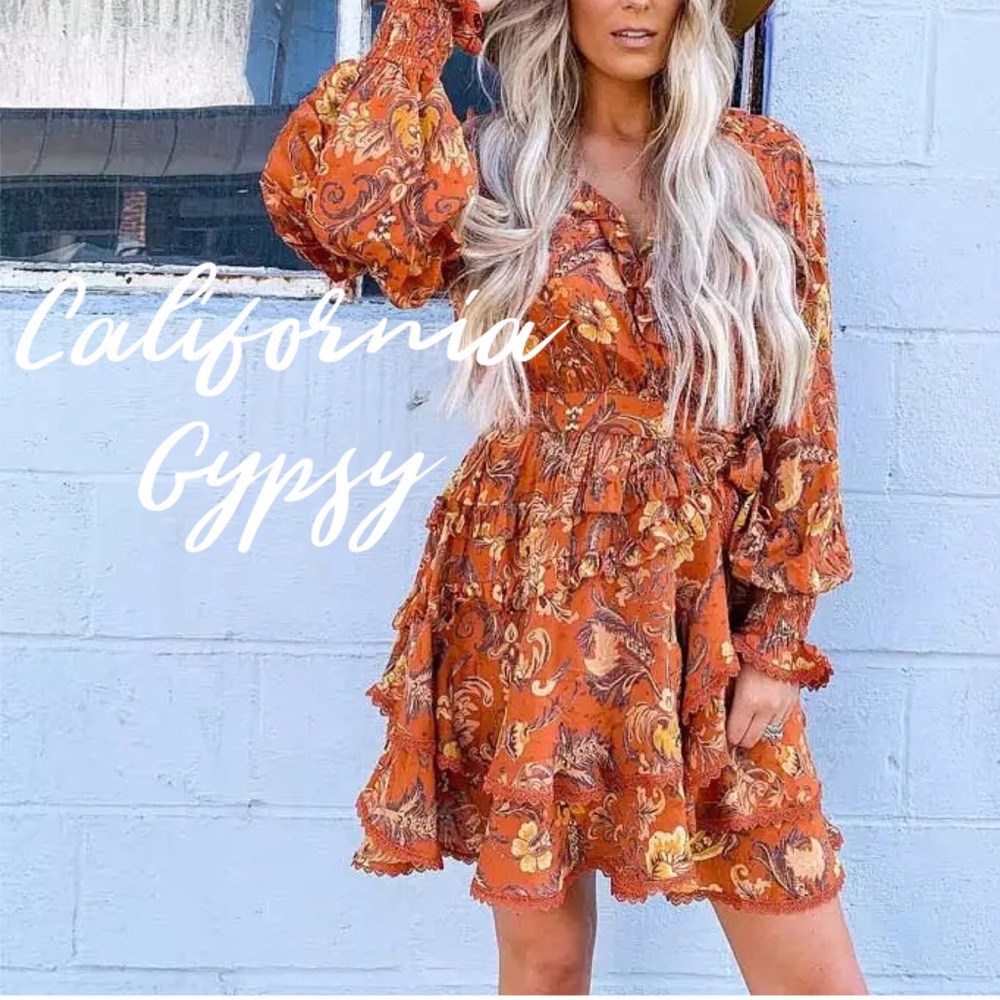 Ruffle Front Wrap Dress LAST ONEπ - Picture 6 of 16